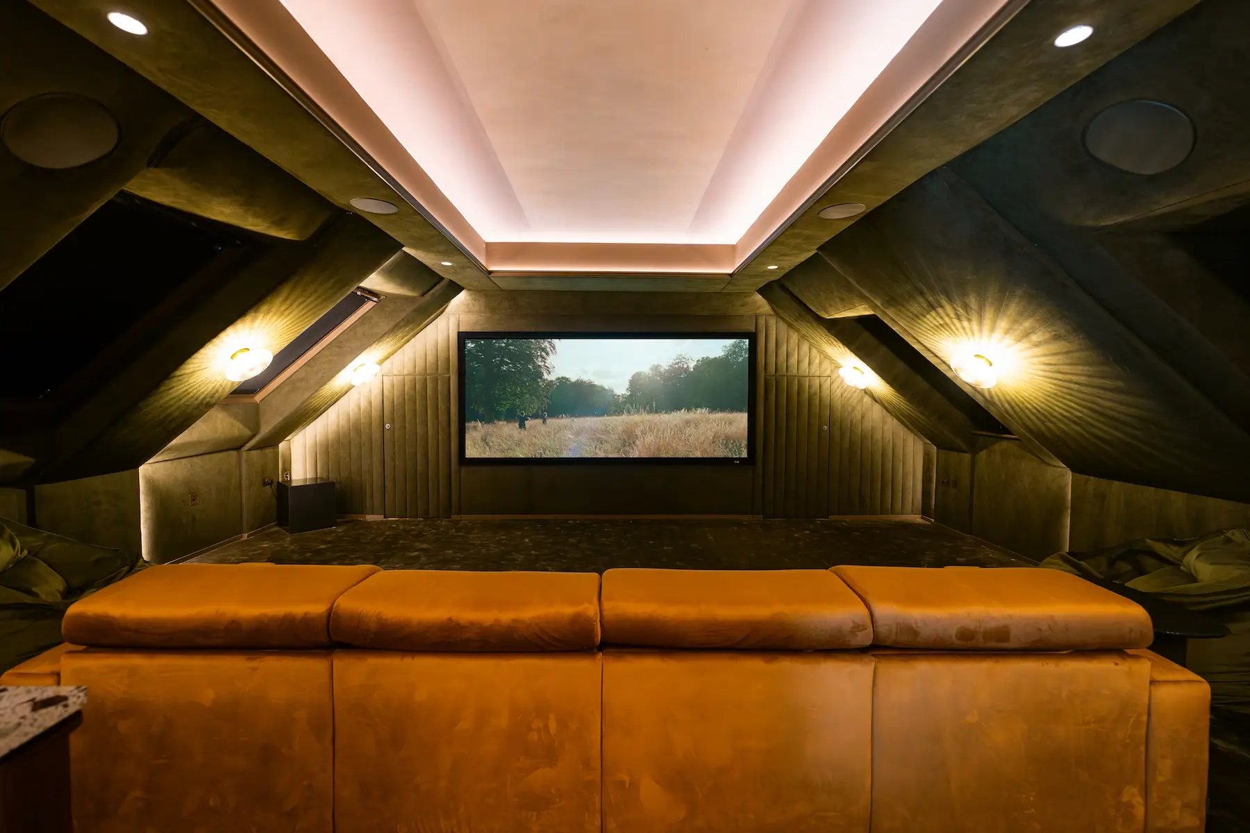 Cinema room in a Buckinghamshire property featuring Lutron installation